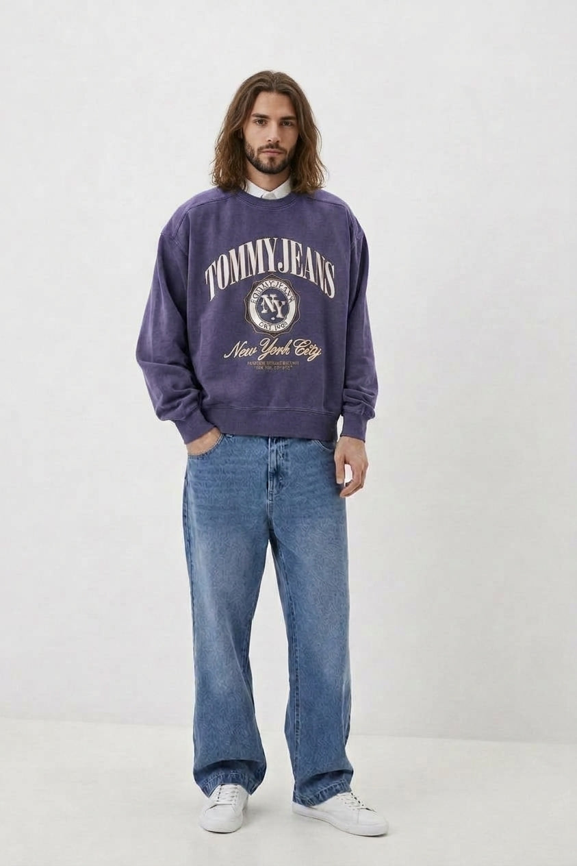 Crewneck Tommy J Washed Indigo