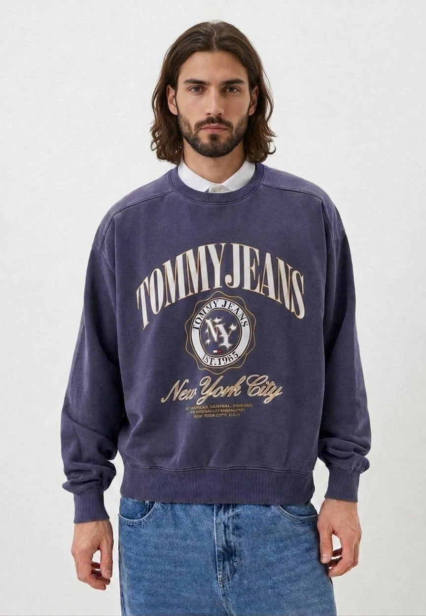 Crewneck Tommy J Washed Indigo